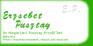 erzsebet pusztay business card